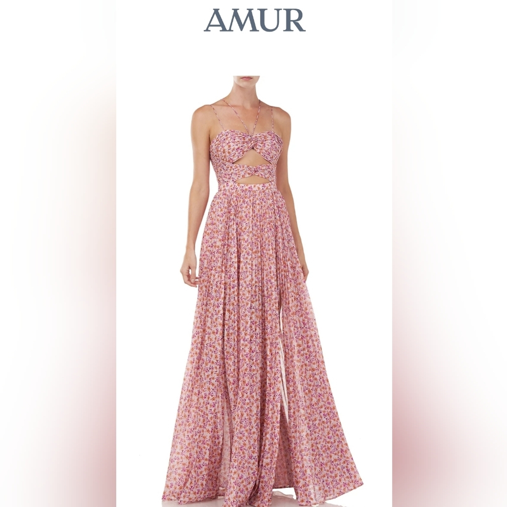 New Without Tags  AMUR Lana  Floral Pink Maxi Dress